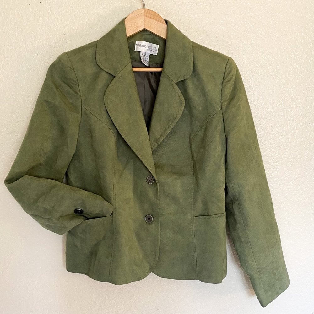 Sage Suede Double Breasted Jacket
